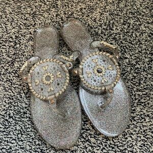 Jack Rogers Georgica Jelly Sandals Glitter Multi Colored Summer Size 10 (J)